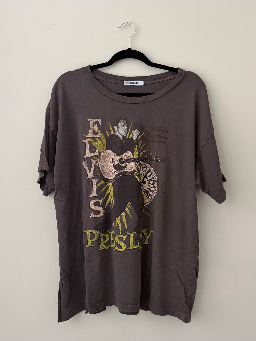 Unbranded Women’s Short Sleeve Graphic Tee - Charcoal Elvis Design